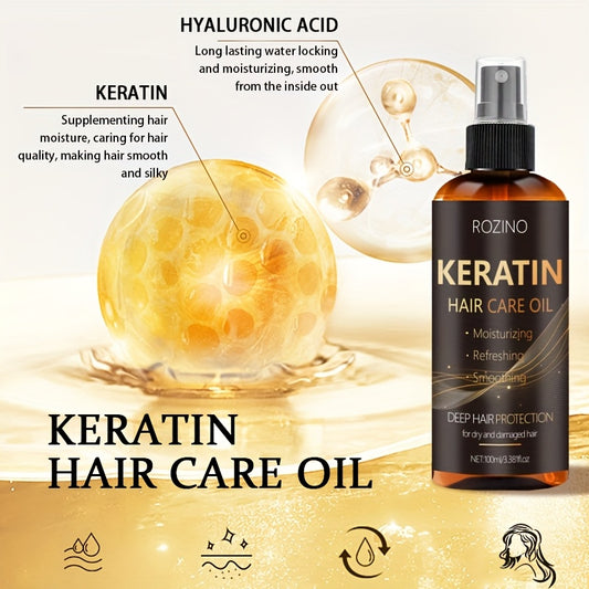 Balsam fără clătire 10-în-1 pentru netezire instantă, pe bază de keratină, spray de păr leave-in 100ml – controlează sebumul, netezește instant frizz-ul, repară uscăciunea și deteriorarea termică, oferă hidratare și strălucire până la 72 de ore