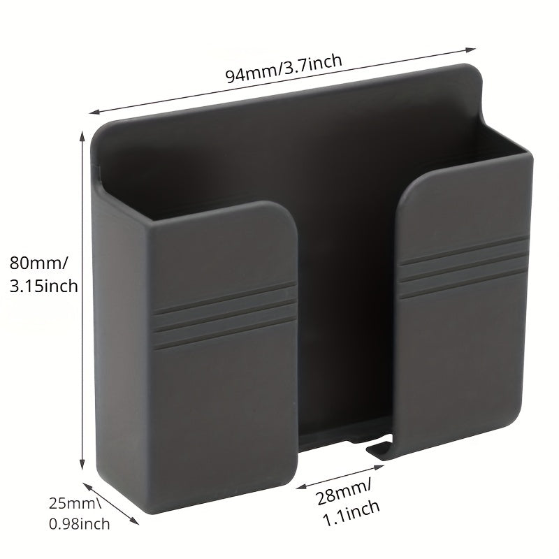 Porta Cellulare da Parete – Organizer Multiuso Senza Fori, Supporto per Telecomando, Scatola di Stoccaggio e Gancio per Ricarica