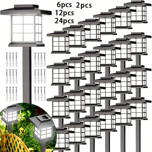 Solar Outdoor Path Lights – 24/12/6/2 Pack, Waterproof LED Landscape Lighting, 600mAh Long-Lasting Solar Garden Lights for Yard, Patio & Walkways