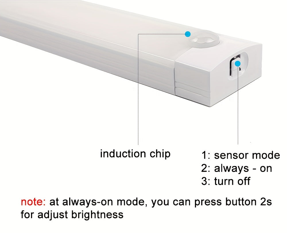 Lampada da Armadio con Sensore di Movimento Dimmerabile – Ricaricabile USB o a Batterie, Montaggio Magnetico, Finitura Spazzolata, Struttura Rimovibile