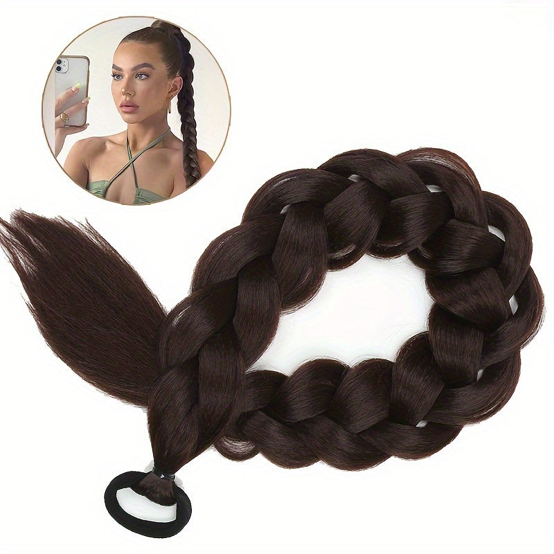 Extension Coda di Cavallo Treccia 60,96 cm – Fibra Sintetica, Elastico, Bionda, Accessorio Capelli per Feste ed Uso Quotidiano