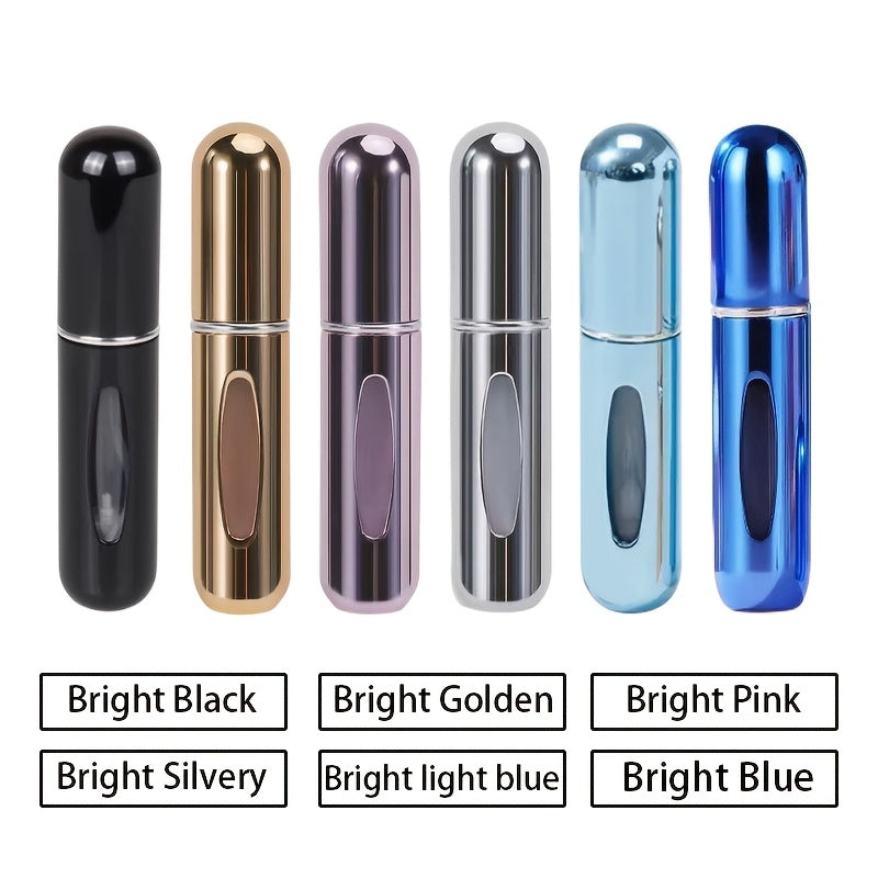 Mini Atomizzatore Profumo Portatile Ricaricabile – Flacone Spray in Alluminio per Viaggio, Multi-Colore, Senza Profumo, Design Compatto