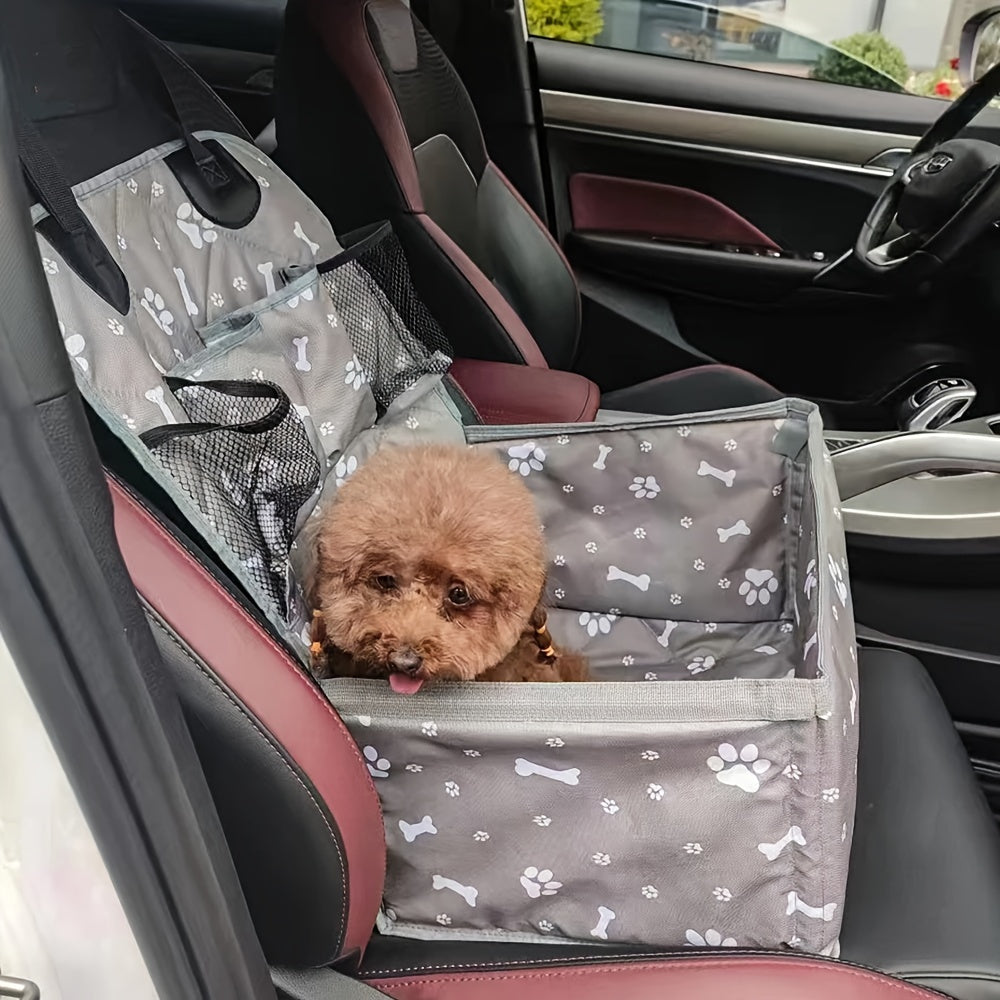 PetSafe & Travel Essentials – Cesto Auto per Cani in Poliestere, Resistente ai Graffi, con Tasche Laterali e Copertura Cintura di Sicurezza per Trasporto Sicuro