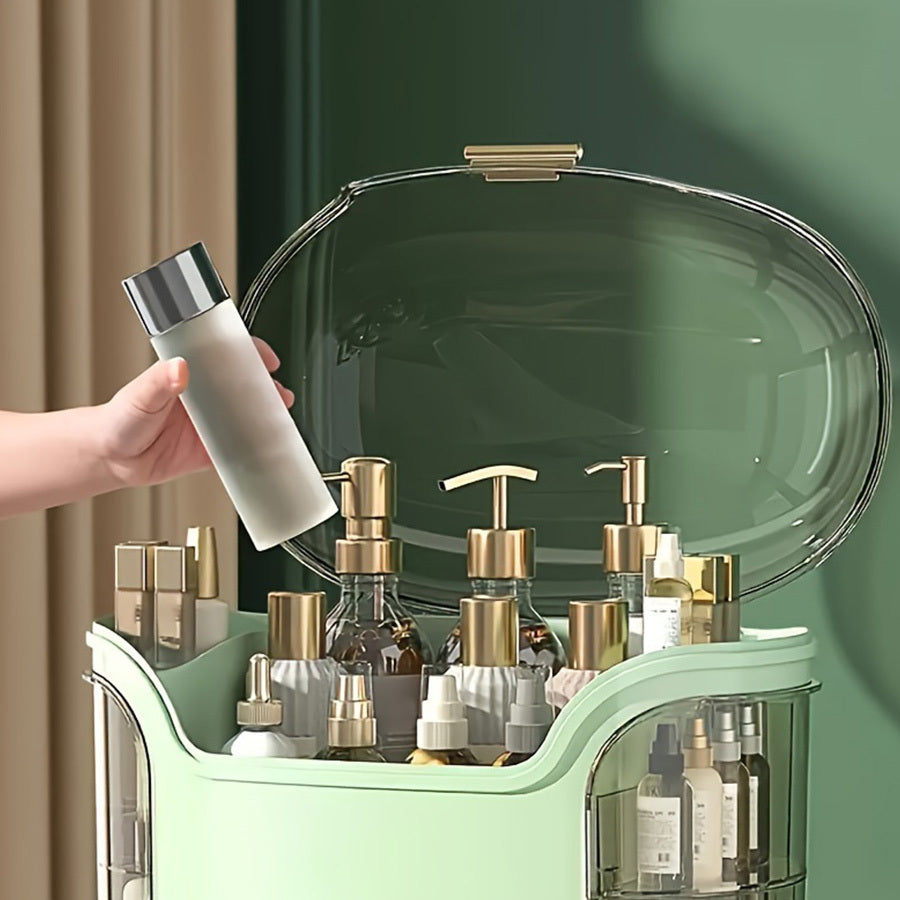 Organizer Trucco e Gioielli Grande Capacità con Cassetti – Contenitore Cosmetici Autosufficiente, Antipolvere, Multi-Livello per Prodotti di Bellezza, Skincare e Materiale Artistico