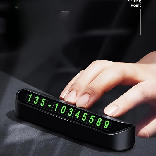 Ornament bord auto cu afișaj număr de telefon – cadru durabil ABS, izolat termic și protejat de soare, ușor de mutat