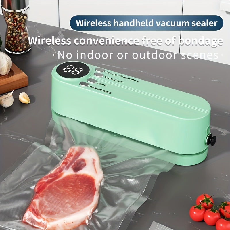 Kit Compact de Sigilare Vid USB cu Ecran Digital – Sigilare Rapidă, Include Pompă și Pungi Etanșe, Ideal pentru Conservarea Alimentelor, Gustări, Carne, Fructe și Legume – Design Care Economisește Spațiu, Mașină de Sigilare 36V