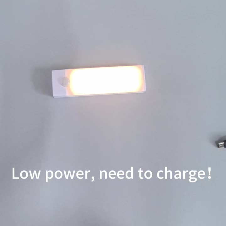 Lampada da Armadio con Sensore di Movimento Dimmerabile – Ricaricabile USB o a Batterie, Montaggio Magnetico, Finitura Spazzolata, Struttura Rimovibile