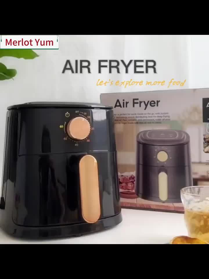 Friggitrice ad Aria 4L – Capienza Grande, 700W, 220-240V, Design Nero, Controllo Digitale, Frittura Senza Olio per Patatine, Pollo e Verdure