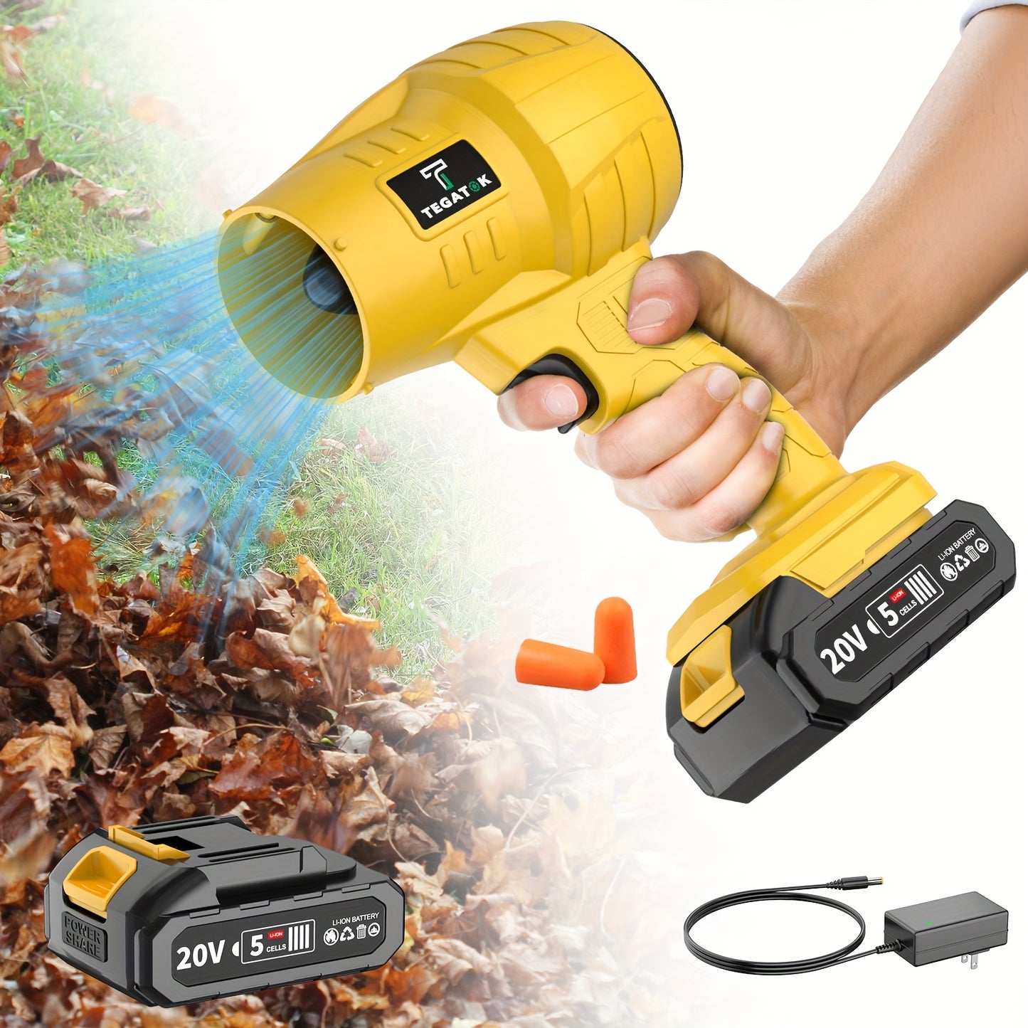 Turbo Jet Blower, 220000RPM Electric Cordless Leaf Blower, 20V 2.0/4.0AH Battery Jet Dry Blower, High Pressure Air Blower, Jet Blower Car Dryer, Hand Held Snow Blower, Home Outdoor, Blowing Leaves And Dust, Birthday Or Holiday Gift