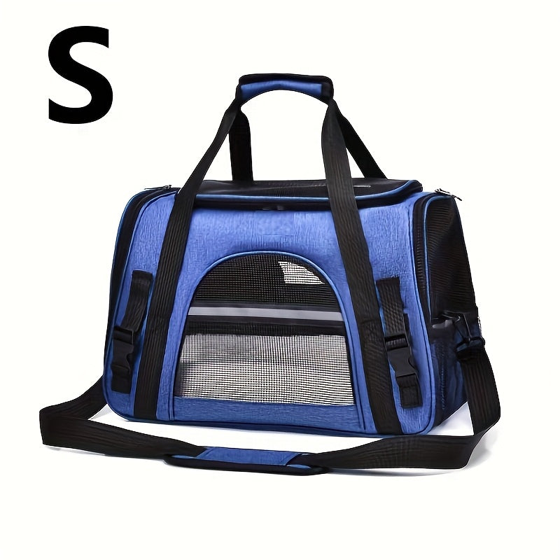 Trasportino Gatto Portatile con Materassino – Grande Capacità, Tasche Traspiranti, Chiusura con Cerniera, Imbottitura Morbida, Cinghie Sicure per Auto e Esterno