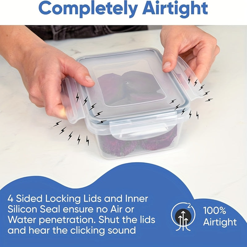 48-Piece Food Storage Container Set, Kitchen Organizers, Leakproof Meal Prep Containers, Local Warehouse - Airtight, BPA-Free, Easy-Snap Lids, Stackable. Includes 24 Lunch Containers, 24 Lids, Free Labels, and Marker for Pantry and...
