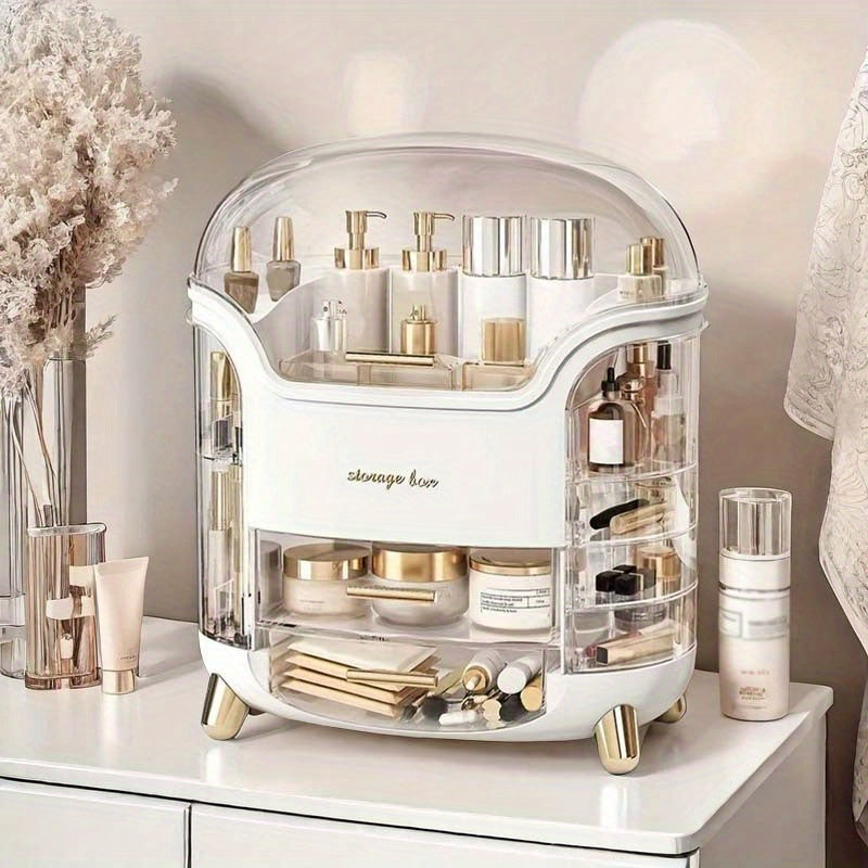 Organizer Trucco e Gioielli Grande Capacità con Cassetti – Contenitore Cosmetici Autosufficiente, Antipolvere, Multi-Livello per Prodotti di Bellezza, Skincare e Materiale Artistico