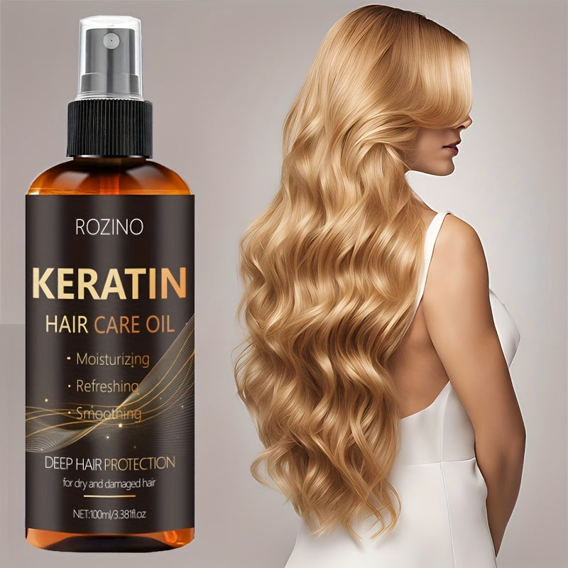 Balsam fără clătire 10-în-1 pentru netezire instantă, pe bază de keratină, spray de păr leave-in 100ml – controlează sebumul, netezește instant frizz-ul, repară uscăciunea și deteriorarea termică, oferă hidratare și strălucire până la 72 de ore
