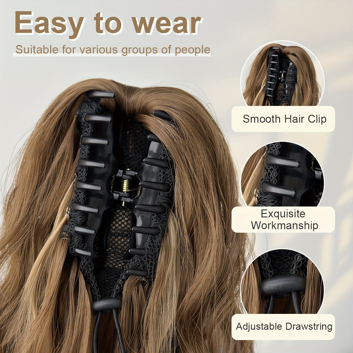 Extension Coda di Cavallo 50,8 cm – Onde Naturali, Fibra Sintetica Resistente al Calore, Facile da Pettinare, Perfetta per Tutti i Giorni e Occasioni Speciali
