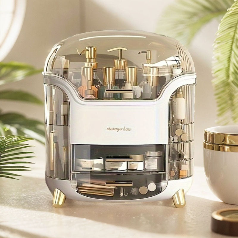 Organizer Trucco e Gioielli Grande Capacità con Cassetti – Contenitore Cosmetici Autosufficiente, Antipolvere, Multi-Livello per Prodotti di Bellezza, Skincare e Materiale Artistico