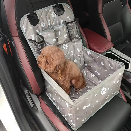 PetSafe & Travel Essentials – Cesto Auto per Cani in Poliestere, Resistente ai Graffi, con Tasche Laterali e Copertura Cintura di Sicurezza per Trasporto Sicuro